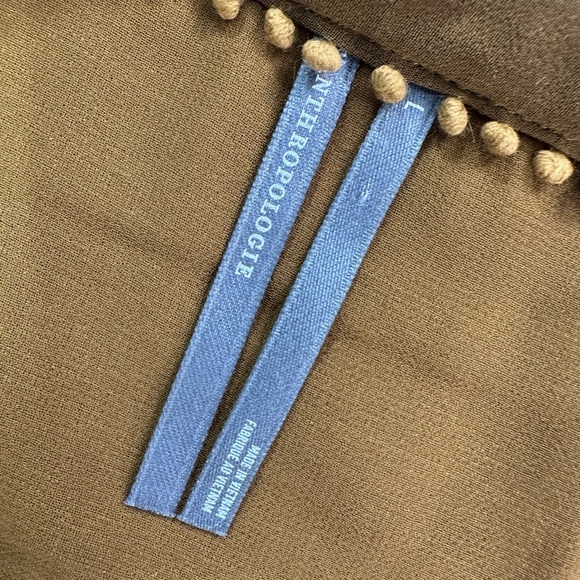 By Anthropologie Long Sleeve Velvet Lace Babydoll Top Gold Boho Romantic Large - Picture 6 of 12